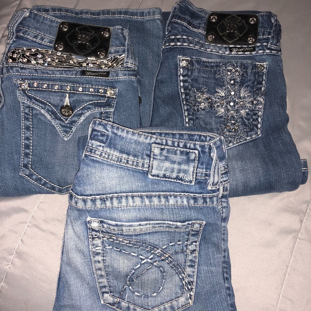 2 Miss Me (sizes 27 and 28) 1 Big Star size 29
